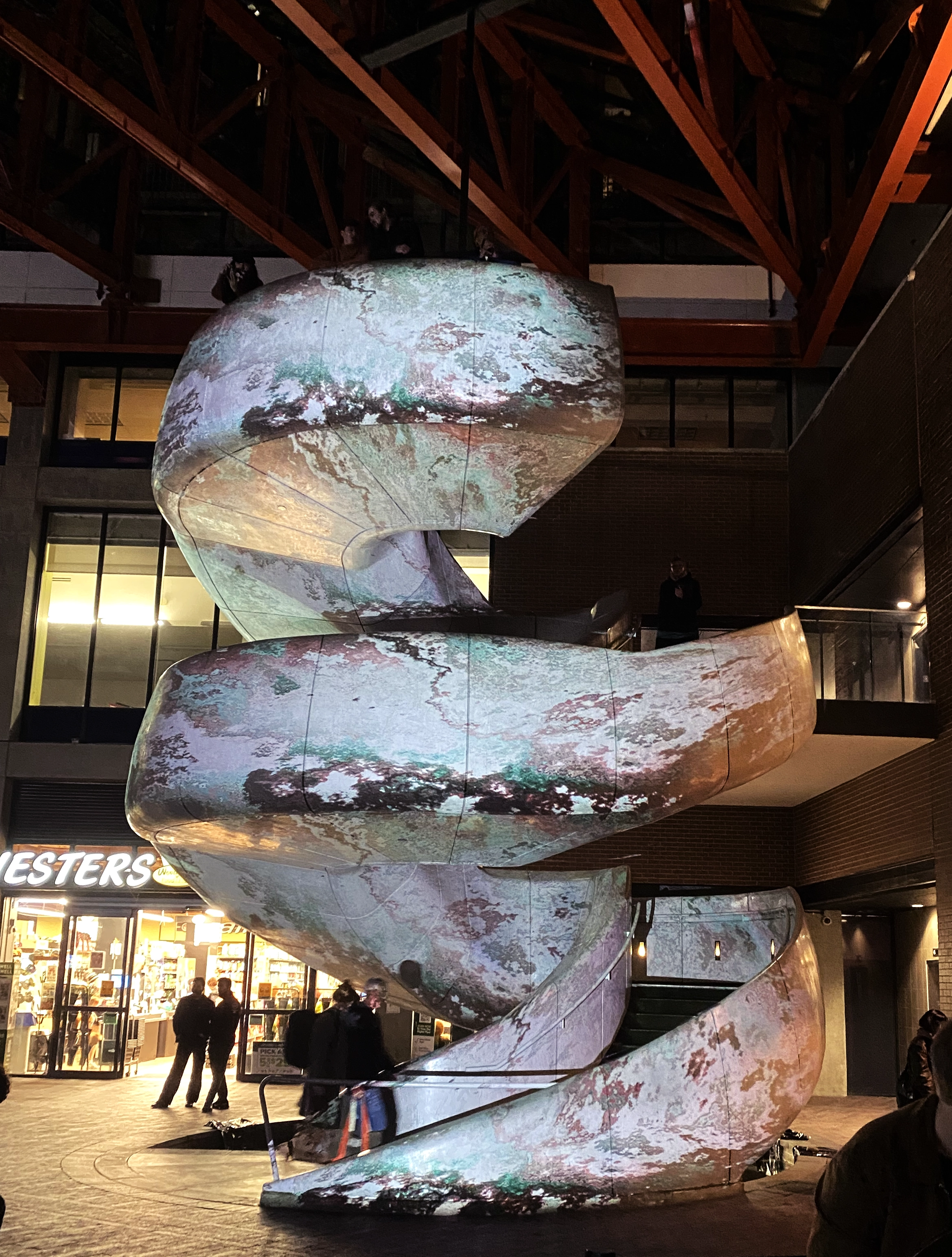 XEL · Noise-Fall — staircase projection vertical frame, Gastown