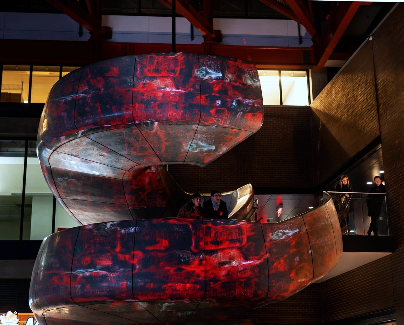 XEL · Noise-Fall — precision projection mapping detail, Gastown Vancouver