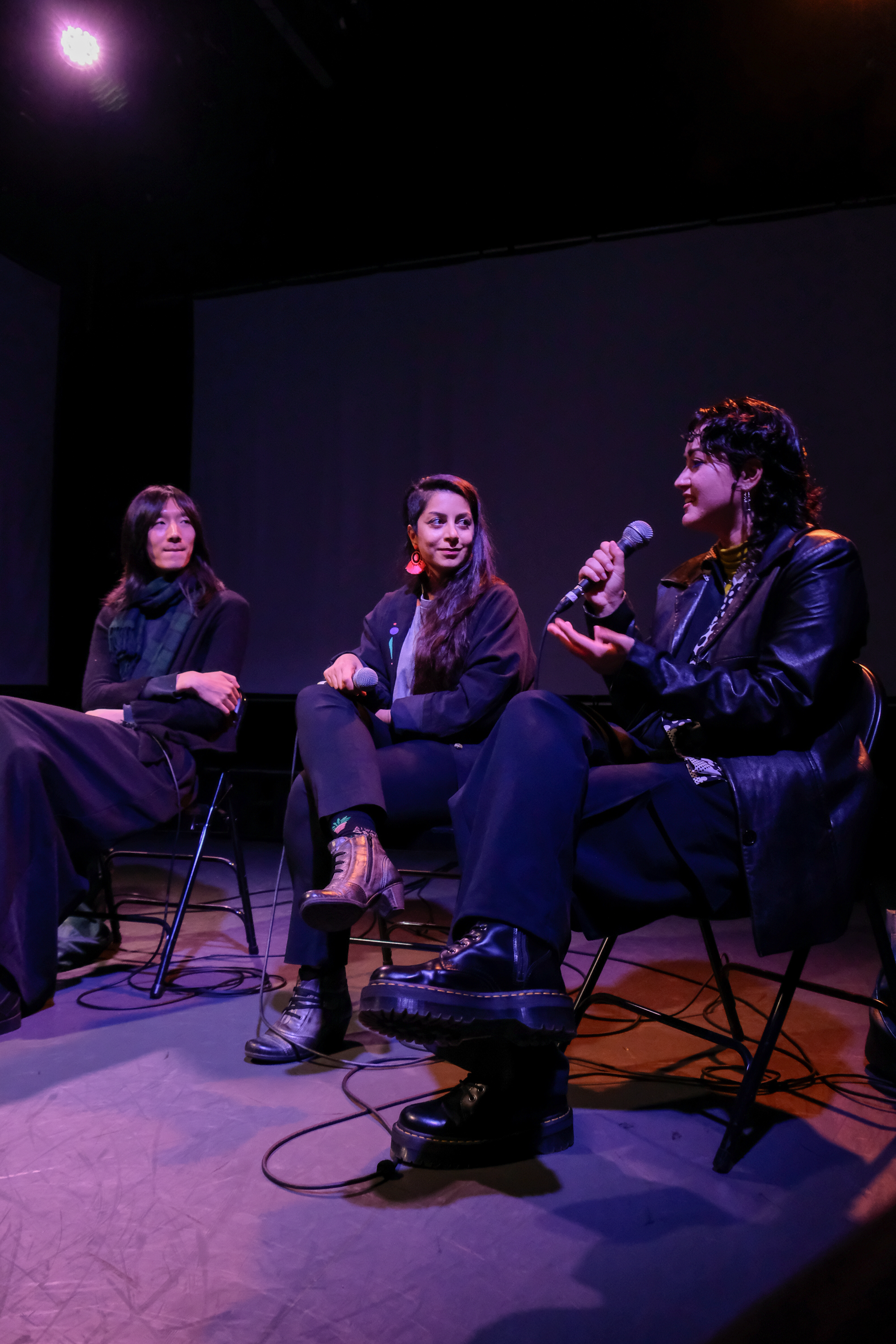 XEL · Soft Possibilities — portrait view, 3-channel AV installation, New Forms Festival 2025